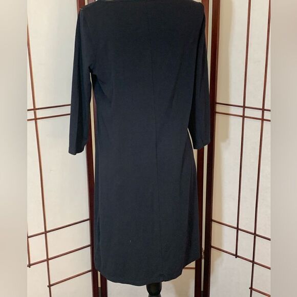 Garnet Hill sleek long sleeve little black dress - Picture 4 of 9